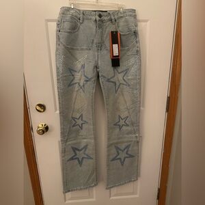 VICIOUS Star-Embellished Bootcut Jeans SZ 34